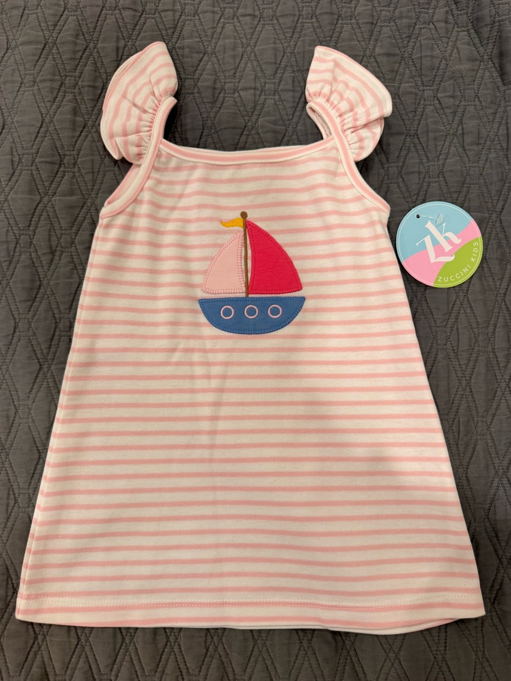 Zuccini Kids Pink Striped Sailboat Sundress